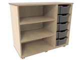 Flexkast 3B met lademodule Grey craft oak  Tangara Groothandel voor de Kinderopvang Kinderdagverblijfinrichting